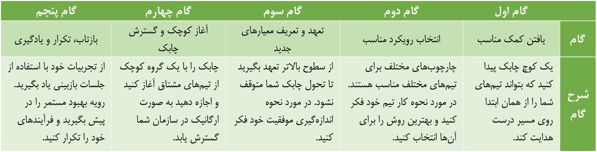 تکنیک های کوچینگ چابک